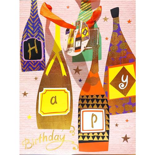 Happy Birthday Gift Bag, Assorted Colors 10.25*12.5