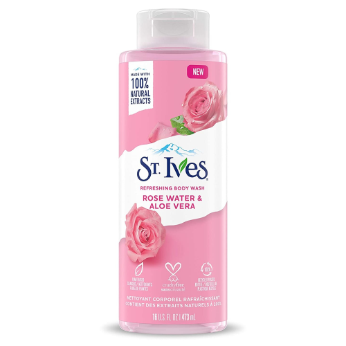 St. Ives Body Wash Refreshing Cleanser Rose Water & Aloe Vera 16 oz