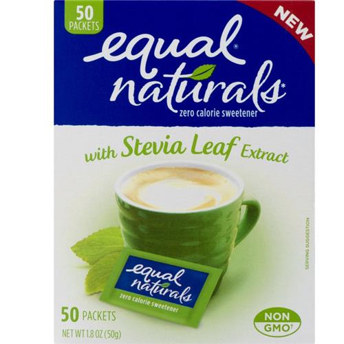 Equal Naturals 0 Calorie Sweetener with Stevia Leaf Extract Packets - 50 CT.