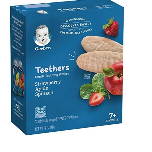 Gerber Teething Wafers 24 - Strawberry Apple Spinach