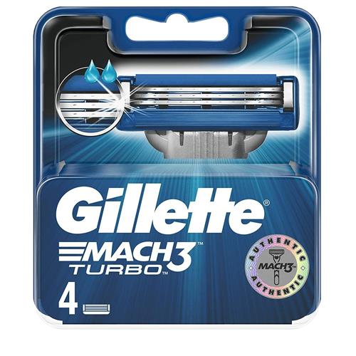 Gillette Mach 3 Turbo Razor Blades x 4