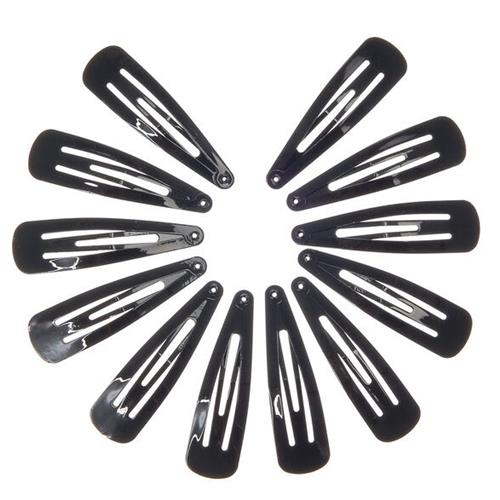 Expressions 12 Pack Soft Finish Black Snap Clips