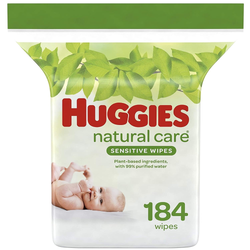 Huggies Natural Care Baby Wipes, Refill Pack (184 Sheets Total), Fragrance Free, Alcohol Free, Hypoallergenic
