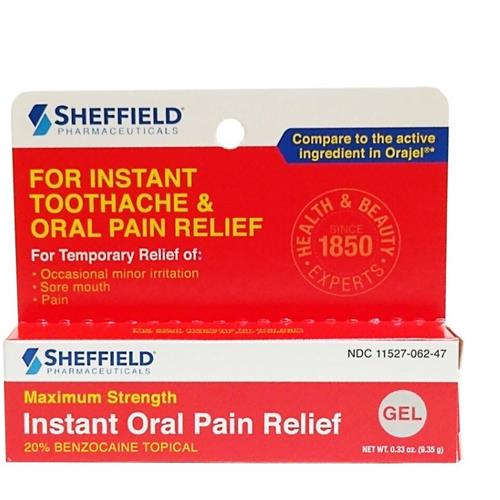 Dr. Sheffield's Maximum Strength Oral Pain Relief Gel Benzocaine 20% Toothache