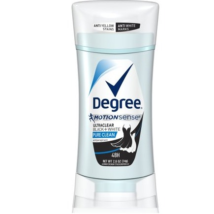 Degree Women's Antiperspirant & Deodorant, Ultra Clear, Pure Clean, 2.6 oz