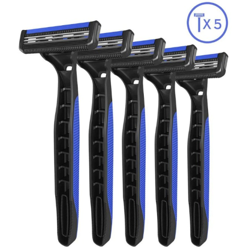 Dorco Pace Twin Blade Disposable Manual Shavers For Men With Rubber Grip Handle 5's
