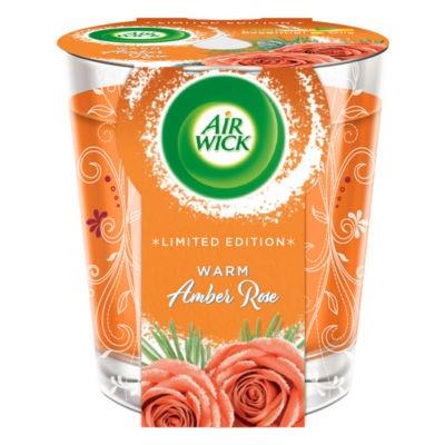 Air Wick Essential Oils Warm Amber Rose Scented Candle 105g