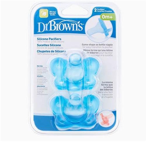 Dr Brown's One-Piece Pacifier Stage 1, 0-6 Months - 2 Pack