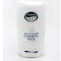 Athena Smooth Oval Cosmetic Pads Pure Cotton Wool
