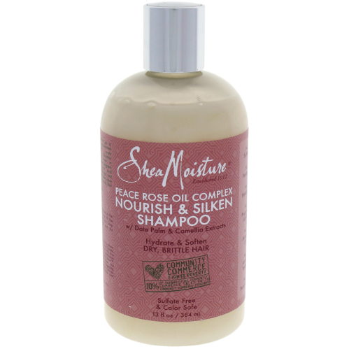 SHEA MOISTURE NOURISH & SILKEN SHAMPOO - PEACE ROSE OIL COMPLEX 13OZ