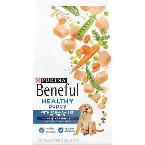 Purina Beneful Healthy Puppy With Farm-Raised Chicken, High Protein Dry Dog Food - 3.5 lb. Bags