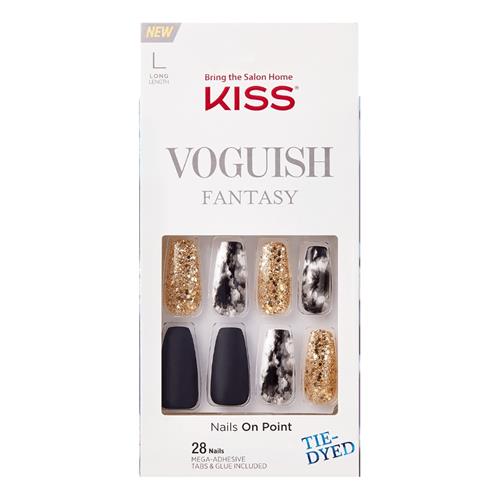 Kiss Voguish Fantasy Long Lasting Gel Nails With 24 Nails, Tie Dyed
