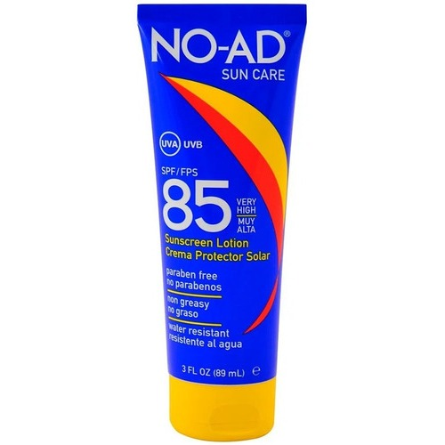 NO-AD Water Resistant Sunscreen Lotion SPF 85, 3oz