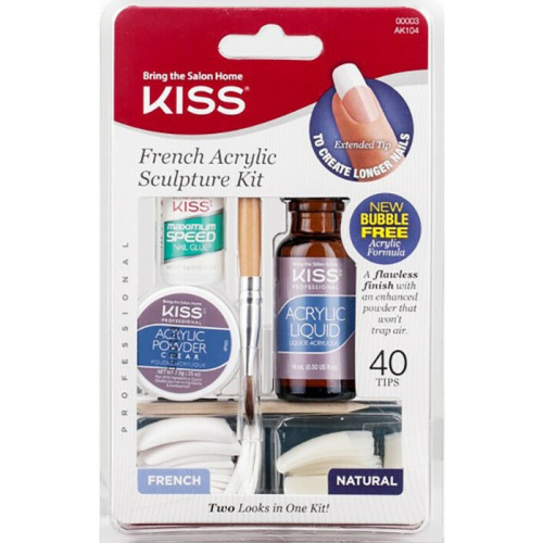 Kiss Acrylic French Manicure Nails Sculpture Kit - Natural - 40ct