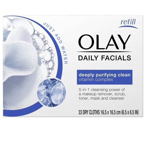 Olay Daily Facial Cleansing Cloths for a Deeply Purifying Clean, Makeup Remover, 33 Count