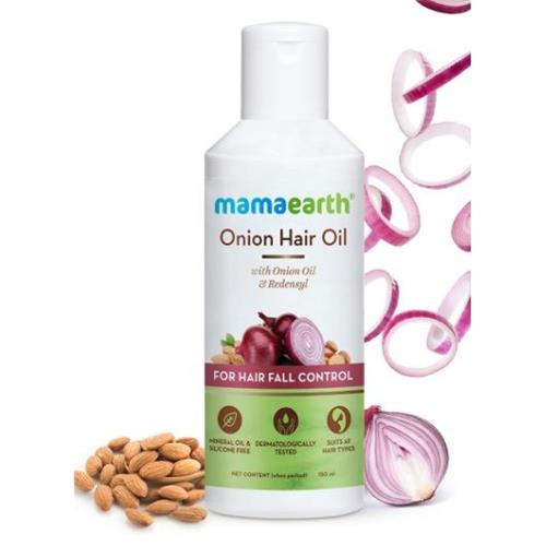 Mamaearth Onion Hair Oil For Hair Regrowth and Hair Fall Control With Redensyl, 150ml