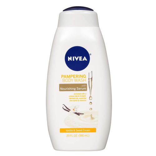 NIVEA Pampering Vanilla and Sweet Cream Body Wash - with Nourishing Serum for Soft Skin - 20 fl. oz.