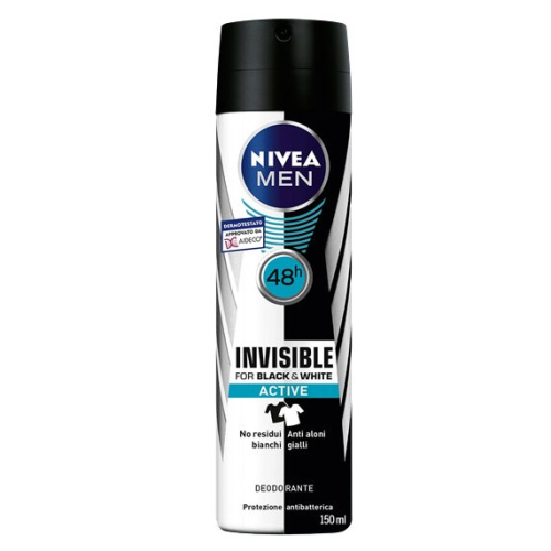 Nivea Men Invisible For Black White Active Deodorant Spray 150 ml