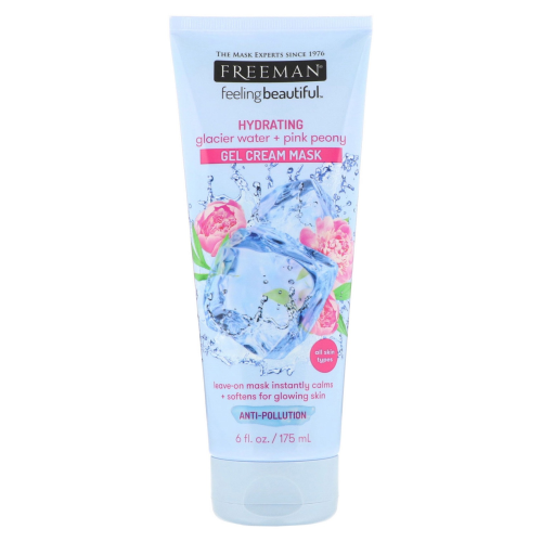 Freeman Hydrating, Smoothing and Soothing Face Mask with Glacier Water and Pink Peony, 6 oz