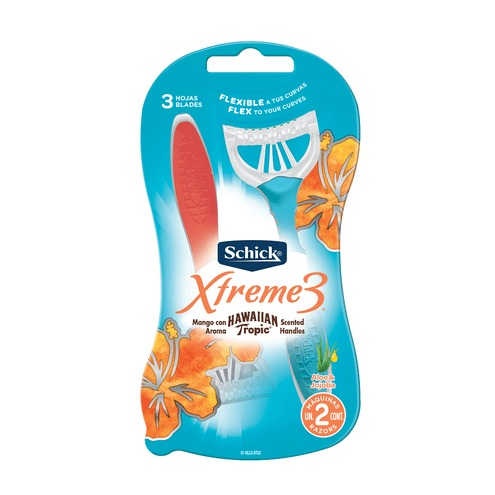 SCHICK XTREME3 HAWAIIAN TROPIC SHAVERS - 2 COUNT