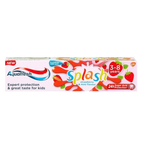 Aquafresh Splash Strawberry& Mint Toothpaste 50ml 3-8 Years
