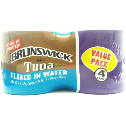 Brunswick Tuna Flaked In Water 4 Pack 142g