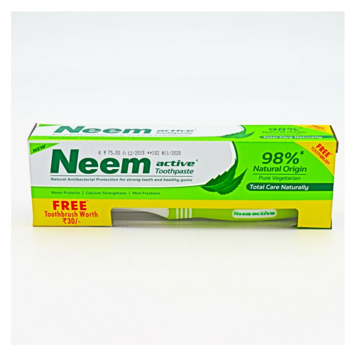 NEEM ACTIVE TOOTHPASTE 2 PACK 175G + FREE TOOTHBRUSH