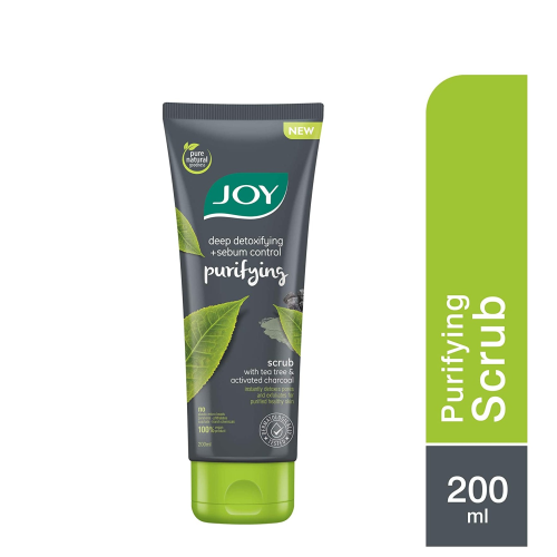 Joy Deep Detoxifying & Sebum Control Purifying Scrub - With Tea Tree & Activated Charcoal, 200 ml