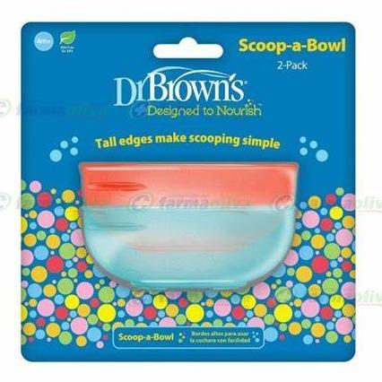 Dr. Brown's Scoop-A-Bowl, Baby and Toddler Food and Cereal Bowl, BPA Free - 2-Pack