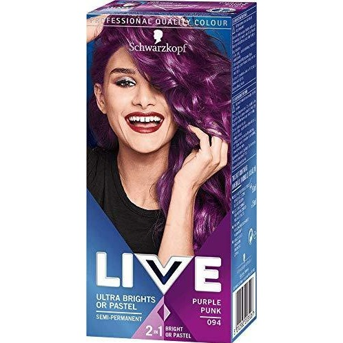 Schwarzkopf Live Ultra Brights or Pastel Semi-Permanent Hair Color - Purple Punk (094)