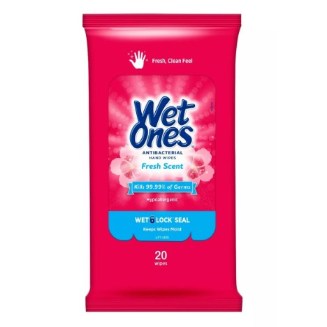 Wet Ones Antibacterial Hand Wipes Travel Pack - Fresh Scent - 20ct