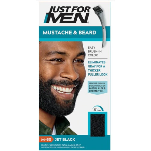 Just For Men Mustache & Beard Brush-In Color, Jet Black M-60