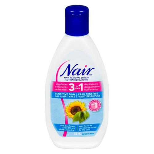 Nair 3-In-1 Hair Removal Lotion For Sensitive Skin With Sunflower Seed Oil 175ml