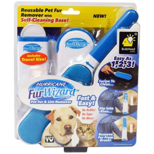 As Seen on TV Hurricane Fur Wizard Lint Brushes Blue