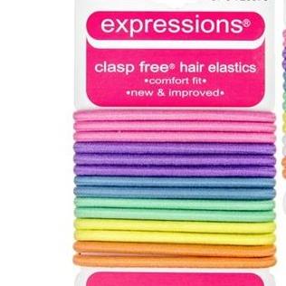 Expressions 14Pc Pastel Clasp Free Hair Elastics