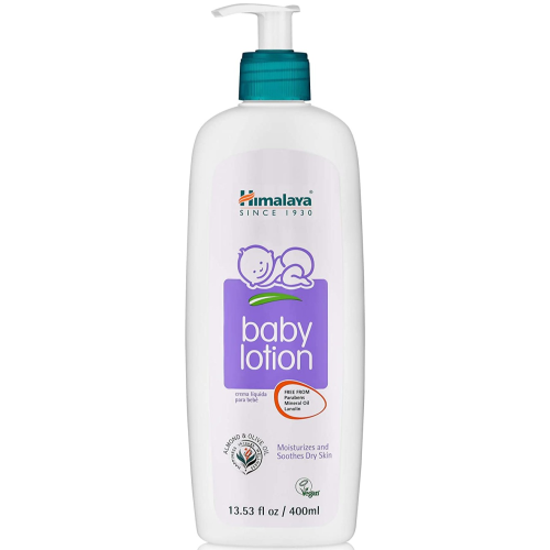 Himalaya Baby Lotion with Olive Oil and Almond Oil, Free from Parabens, Mineral Oil & Lanolin, Dermatologist Tested, 13.53 oz