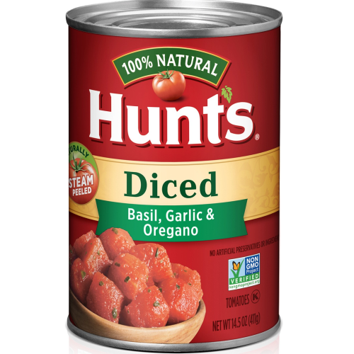 Hunt's Diced Tomatoes with Basil, Garlic & Oregano, 14.5 oz
