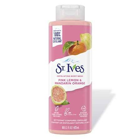 St. Ives Exfoliating Body Wash, Pink Lemon & Mandarin Orange, 16 oz