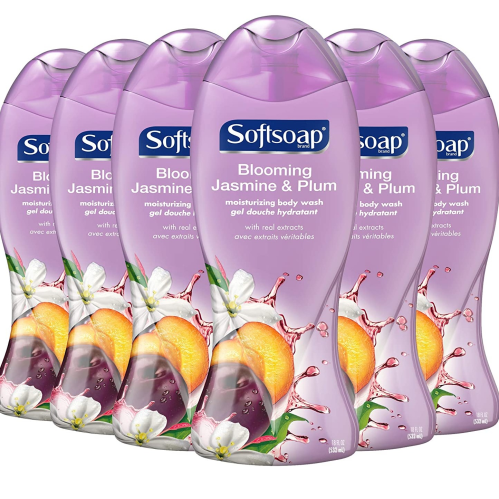 Softsoap Moisturizing Gel Body Wash, Blooming Jasmine and Plum, For Men and Women