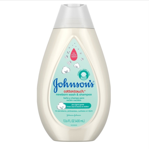 Johnson's Cotton Touch Newborn Baby Wash & Shampoo, Made with Real Cotton 6.8 oz