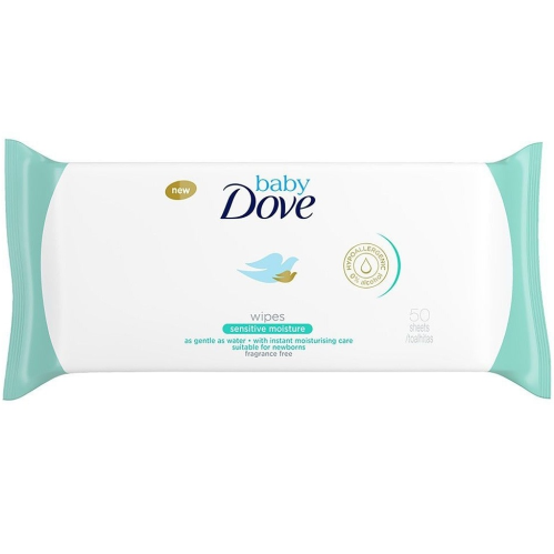 Dove Hypoallergenic Baby Wipes, Rich Moisture, 50 Count