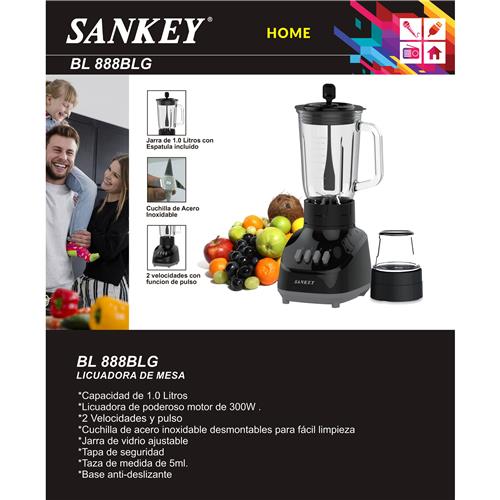 Sankey Electric Blender 1.0L - Glass Jar - Black