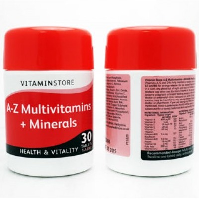 Vitamin Store A-Z Multivitamins + Minerals 30 Tablets