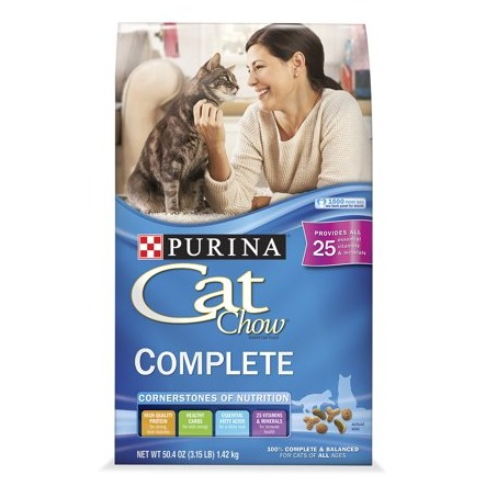 Purina Cat Chow High Protein Dry Cat Food, Complete, 3.15 lb. Bag
