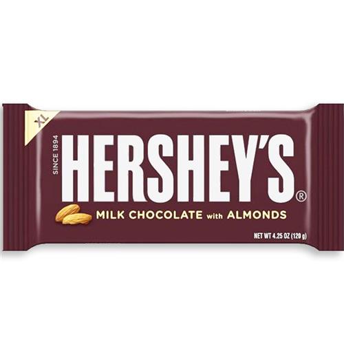 Hershey's Extra Large Milk Chocolate with Almonds Candy Bar, 4.25 Oz.