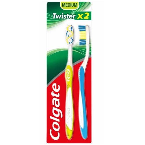 Colgate Twister Medium Toothbrush, 2 Pack