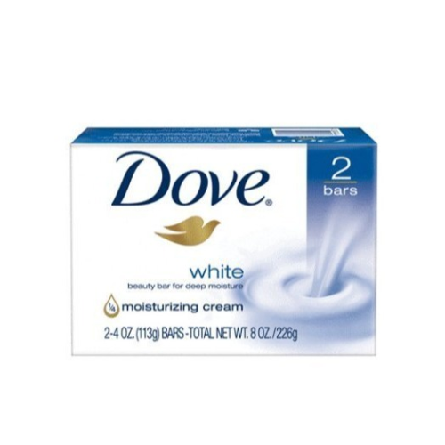Dove Beauty White Moisturizing Beauty Bar Soap, 2 Bars 4 oz