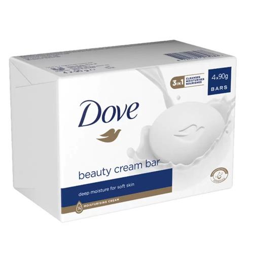 Dove Original Beauty Cream Soap Bar - 4 Bars (4 x 90g)