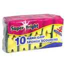Super Bright 10 Hand Grip Sponge Scourers