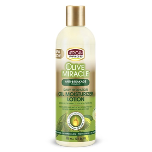 African Pride Olive Miracle Hydrating Hair Moisturizing Lotion, 12 oz,
